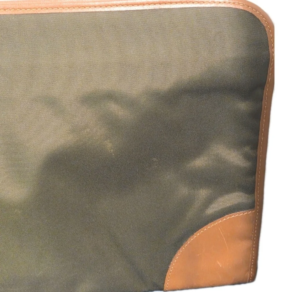 RARE Dunhill Vintage Green/Brown Canvas/Leather Portfolio Clutch (EUC)